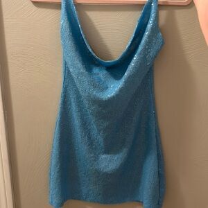 blue sparkly scoop neck dress! NEW WITH TAGS